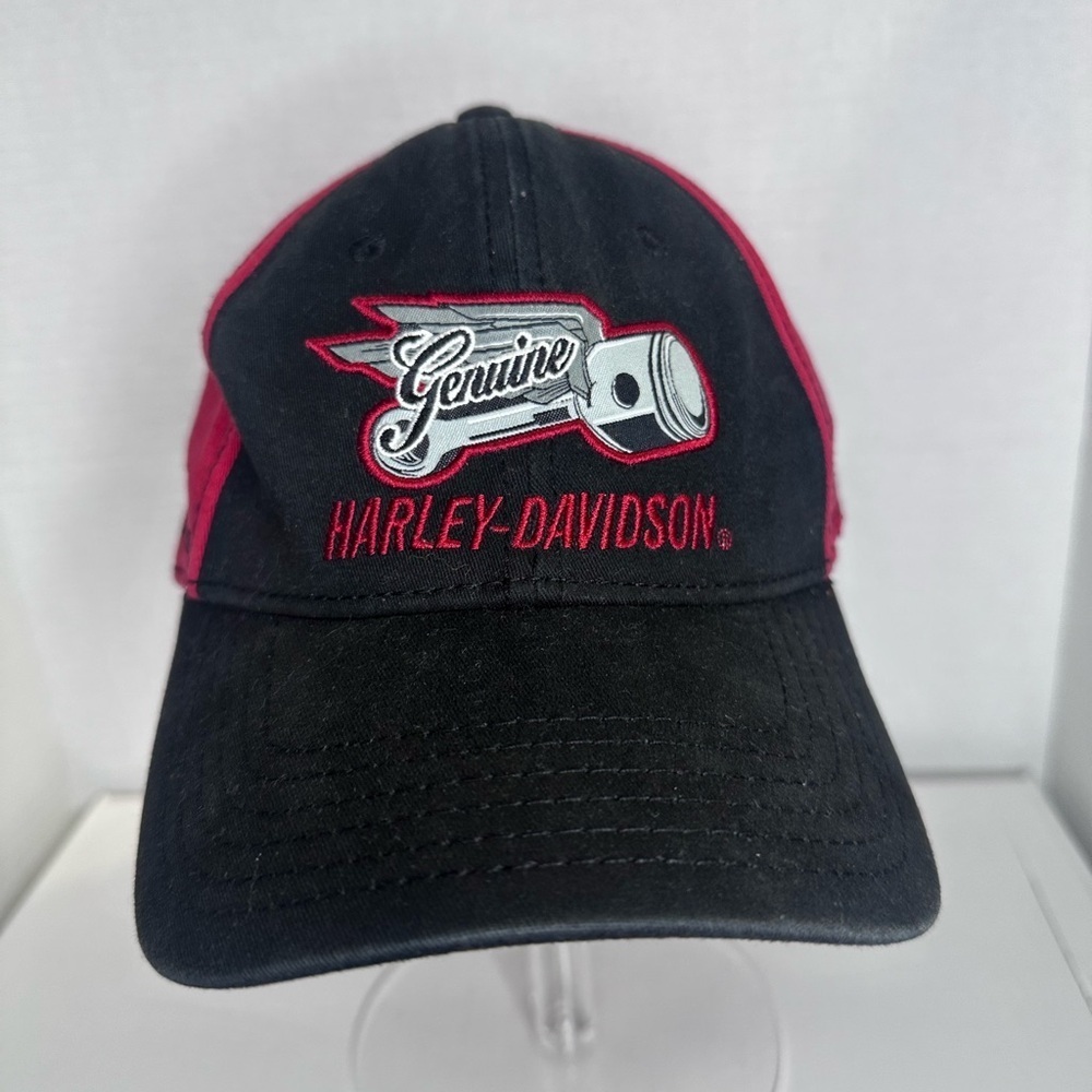 Harley-Davidson Motorcycle Red Black Men Baseball Hat Fitted One Size A-Flex Cap